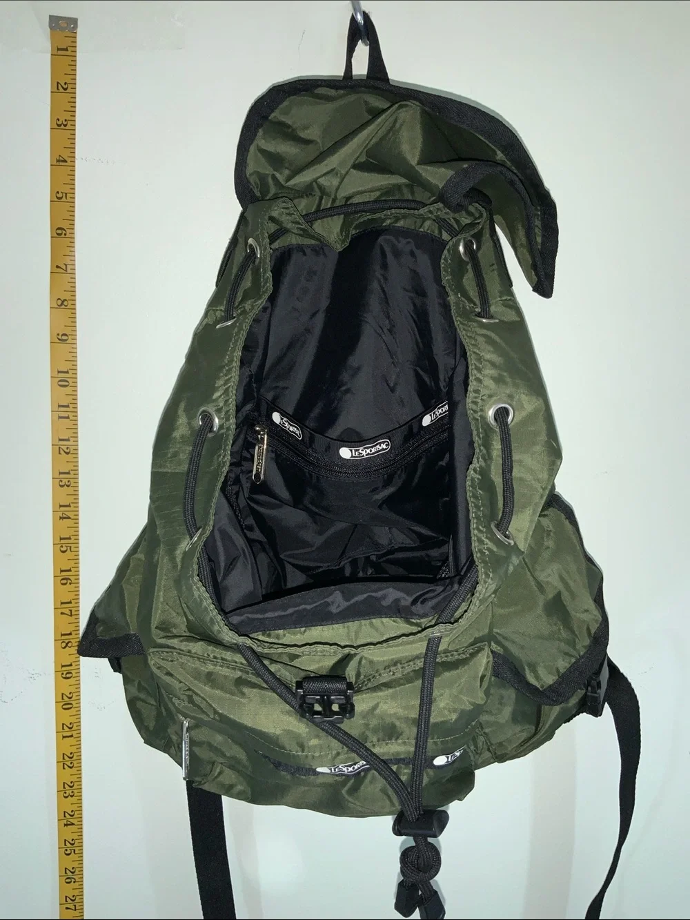 830 LeSportsac Wayfarer Lightweight Nylon Backpack - Loden Green
